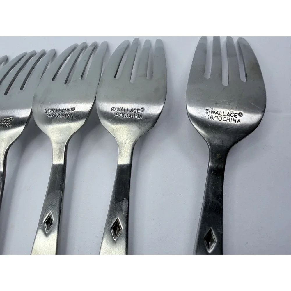 Wallace TAOS Stainless Southwest Motif Satin 8 Salad‎ Forks 18/0 China Flatware